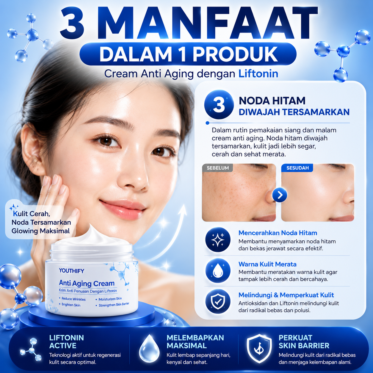 Manfaat Youthify untuk membantu menyamarkan noda hitam